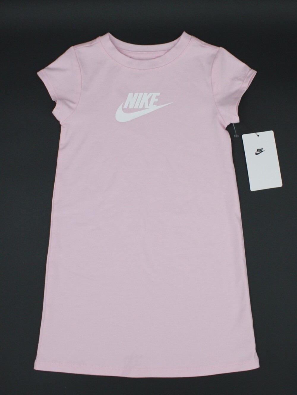NWT Nike Girls Size 4 XS Pink Foam T-Shirt Dress